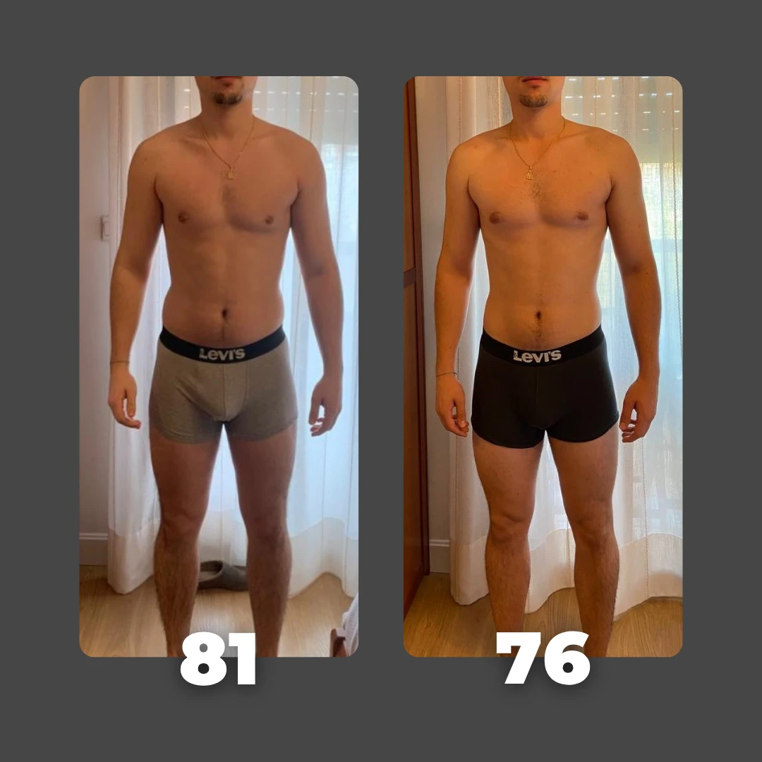 Transformación de cliente: de 81 a 76 kg