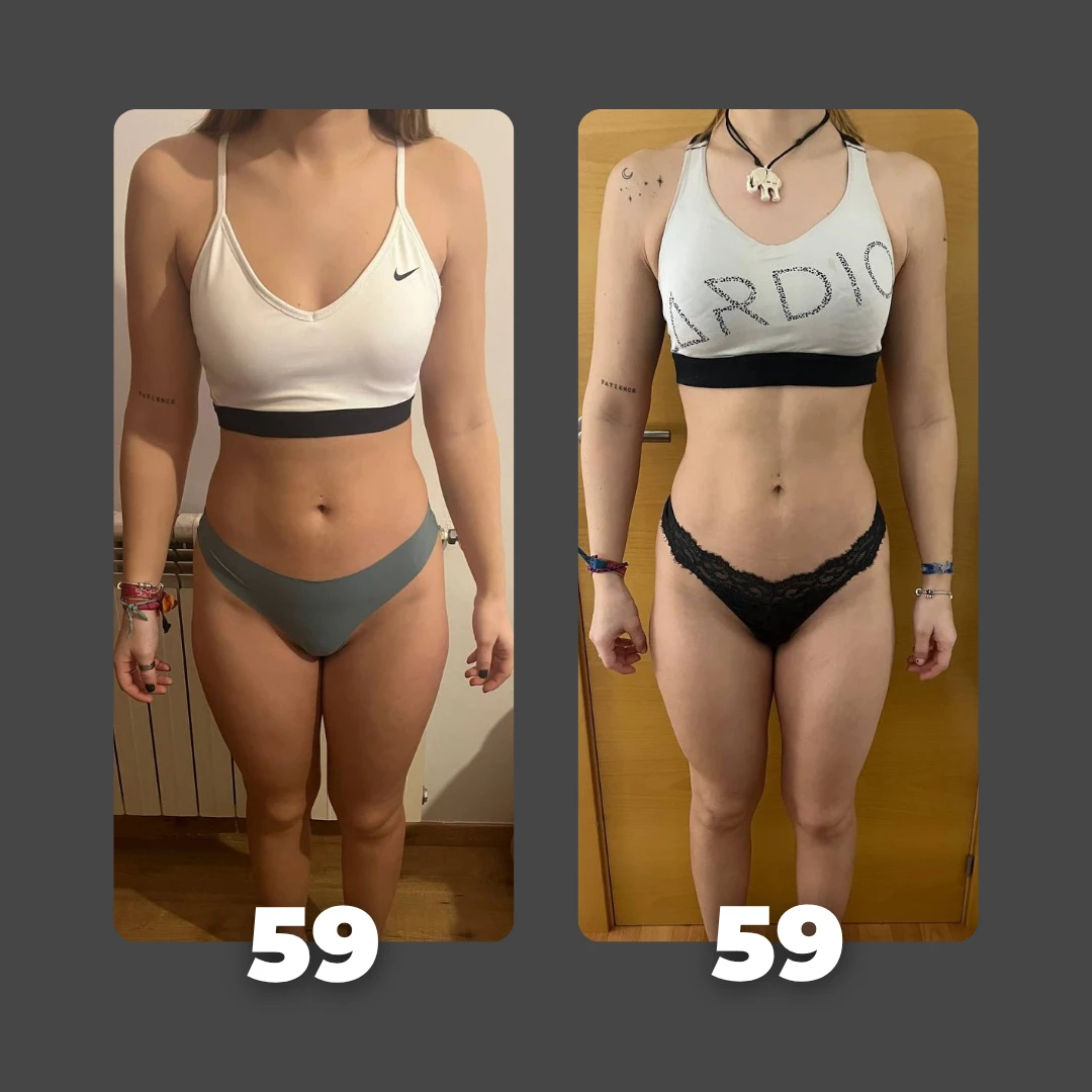 Recomposición de cliente manteniendo 59 kg
