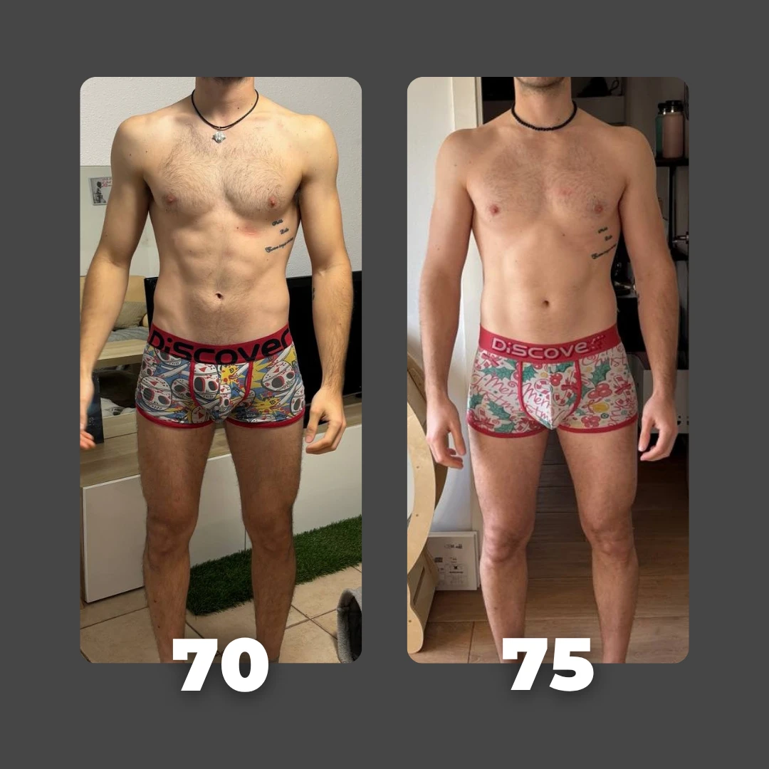 Transformación de cliente: de 70 a 75 kg